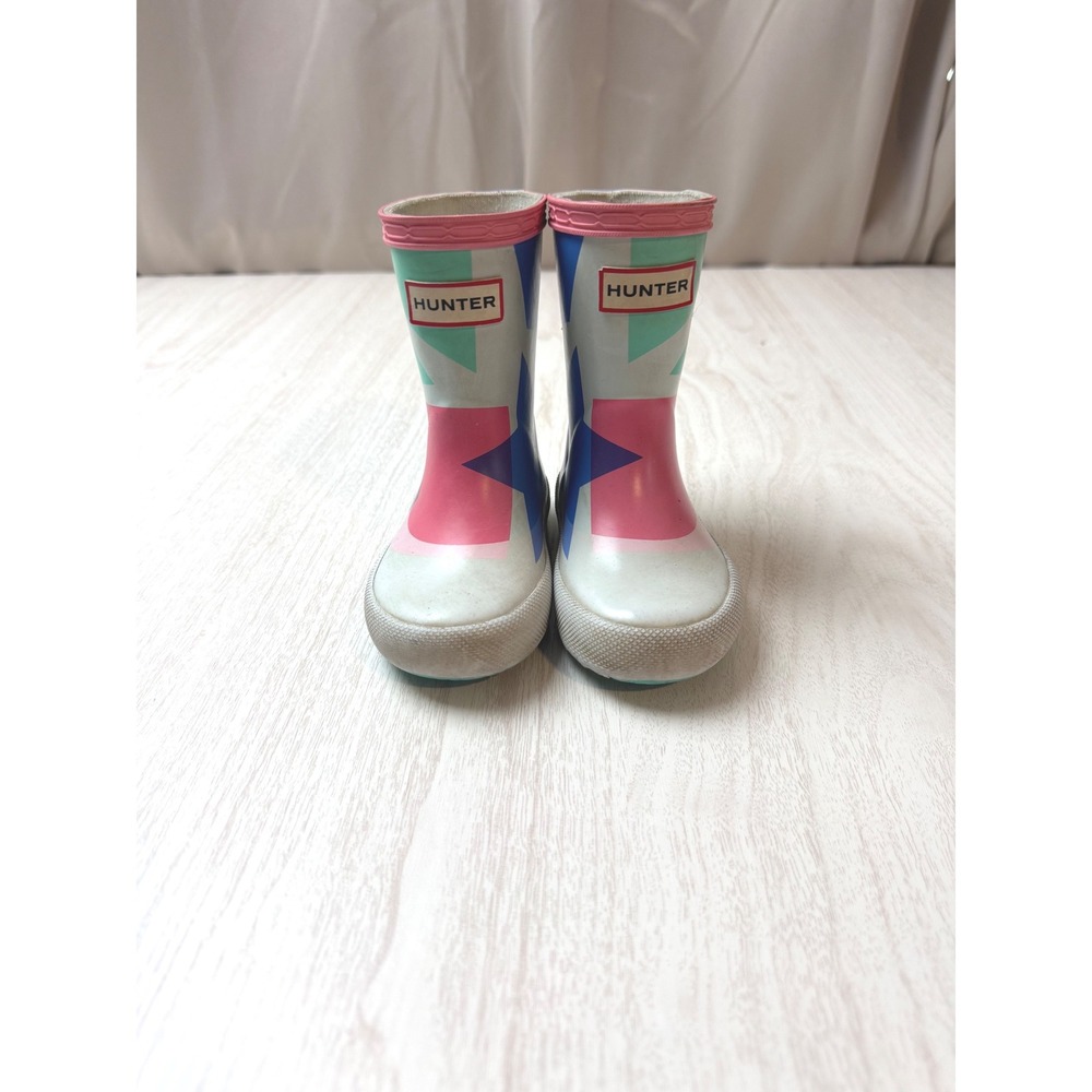 Hunter Kids First Classic Rain Boots Multi-Color Geometric Star Size 5 Toddler
